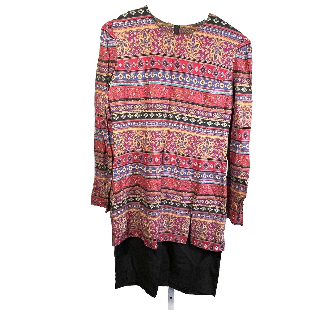 Vintage Size 10 Grandmacore Boho Dress Mexican Black‎ K.C. Spencer New York